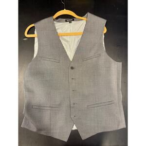 Express Mens Gray 5 Button Suit Vest Size M